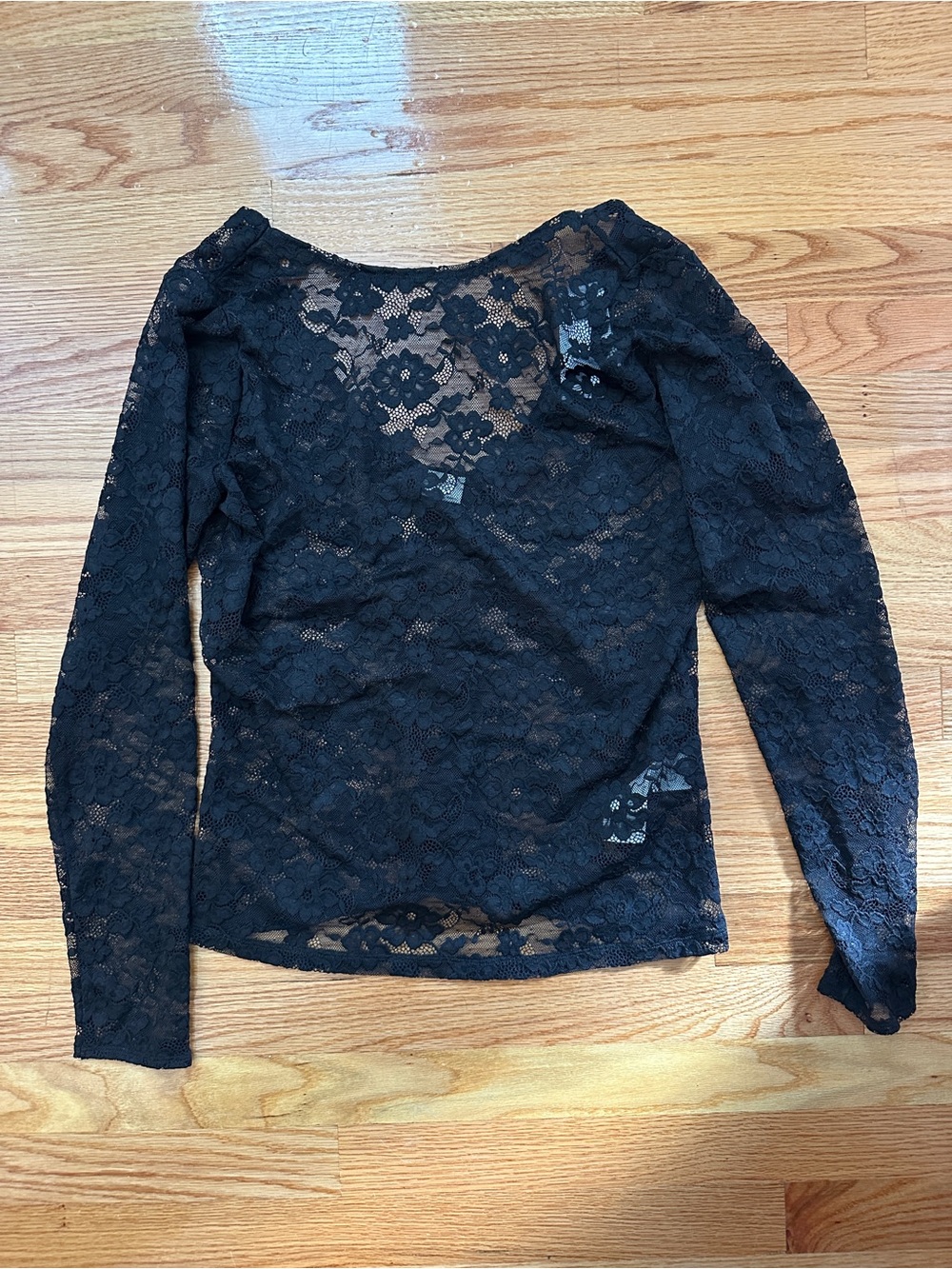 NWT Abercrombie & Fitch Black Lace Long-Sleeve Top